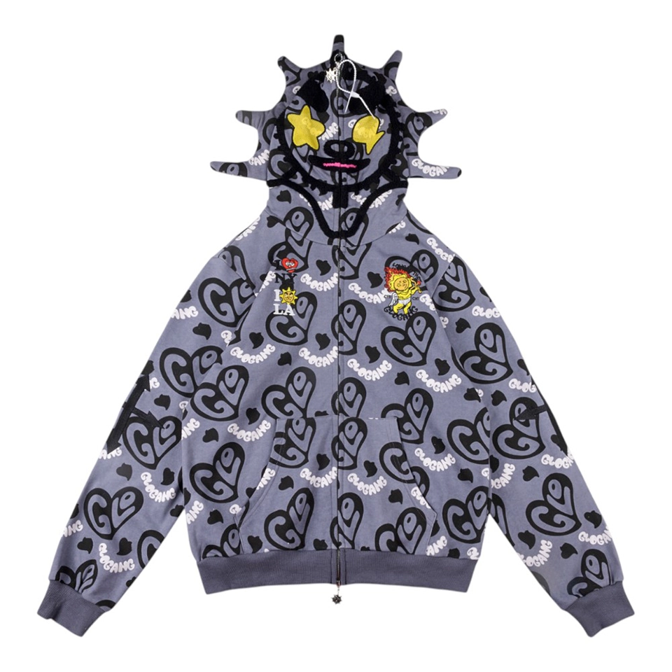Glo Gang Cupid Heart Graphic Full Zip Hoodie
