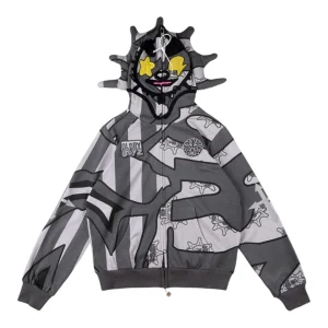 Glo Gang Glory Boyz Stripe Mask Full-Zip Hoodie