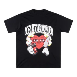 Glo Gang Red Heart Knife Graphic T-shirt