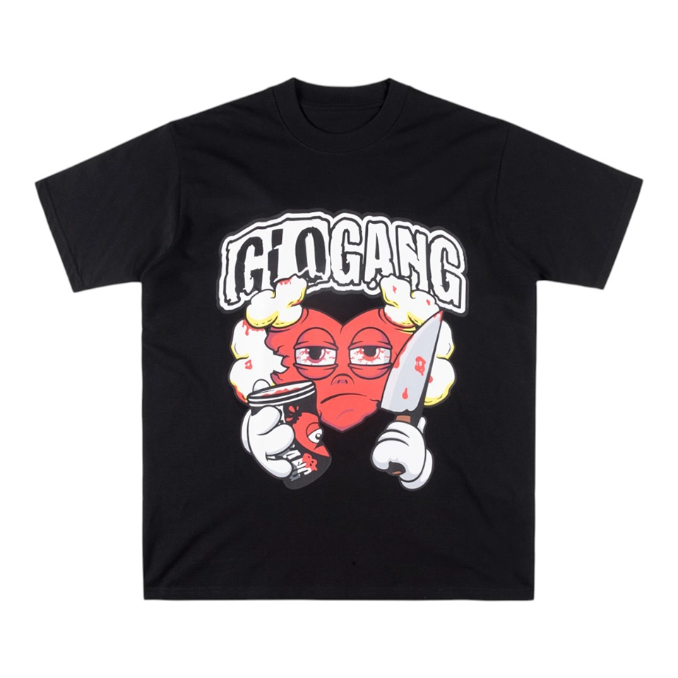 Glo Gang Red Heart Knife Graphic T-shirt