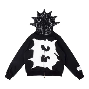 Glo Gang Rhinestone Split B Letter Black/White Hoodie