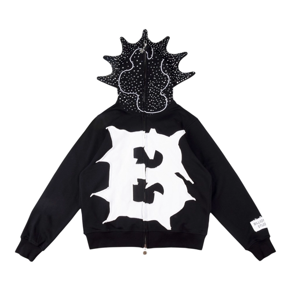 Glo Gang Rhinestone Split B Letter Black/White Hoodie