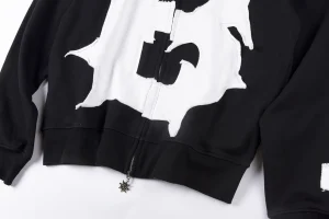Glo Gang Rhinestone Split B Letter Black:White Hoodie2