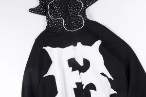 Glo Gang Rhinestone Split B Letter Black:White Hoodie5