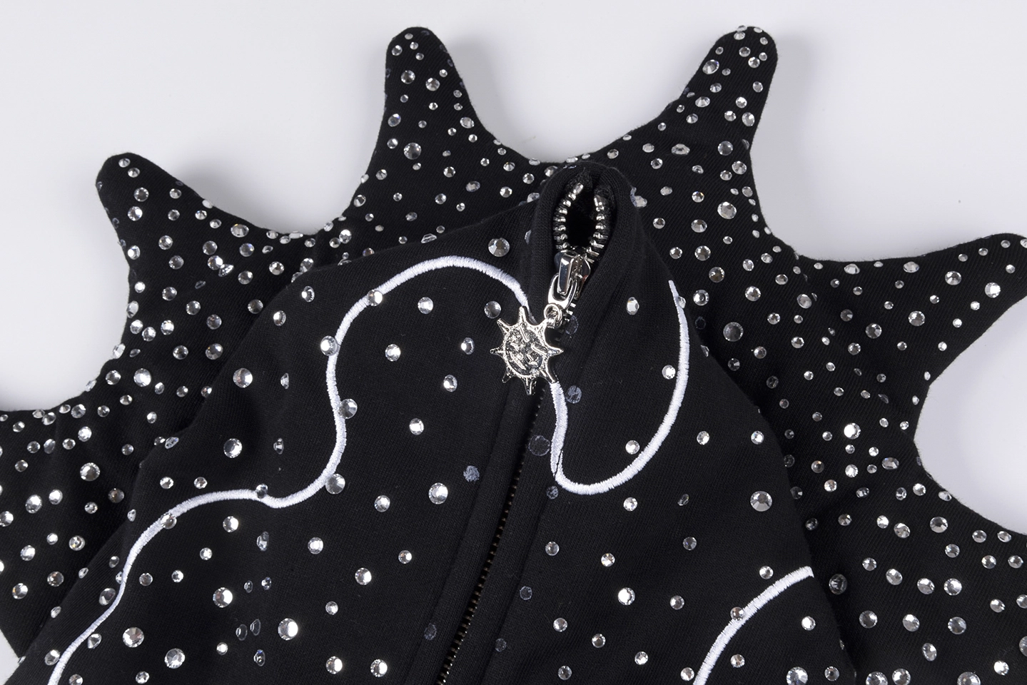 Glo Gang Rhinestone Split B Letter Black:White Hoodie9