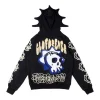 Glo Gang Skull Graphic Zip-Up Hoodie