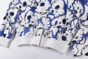 Glo Gang Spiked Full-Zip Skull Print Hoodie10