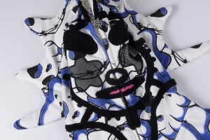 Glo Gang Spiked Full-Zip Skull Print Hoodie4