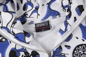 Glo Gang Spiked Full-Zip Skull Print Hoodie7