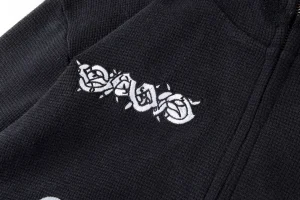 Glo Gang Spiked Hood Black Graphic Hoodie2