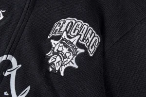 Glo Gang Spiked Hood Black Graphic Hoodie3