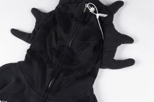Glo Gang Spiked Hood Black Graphic Hoodie5