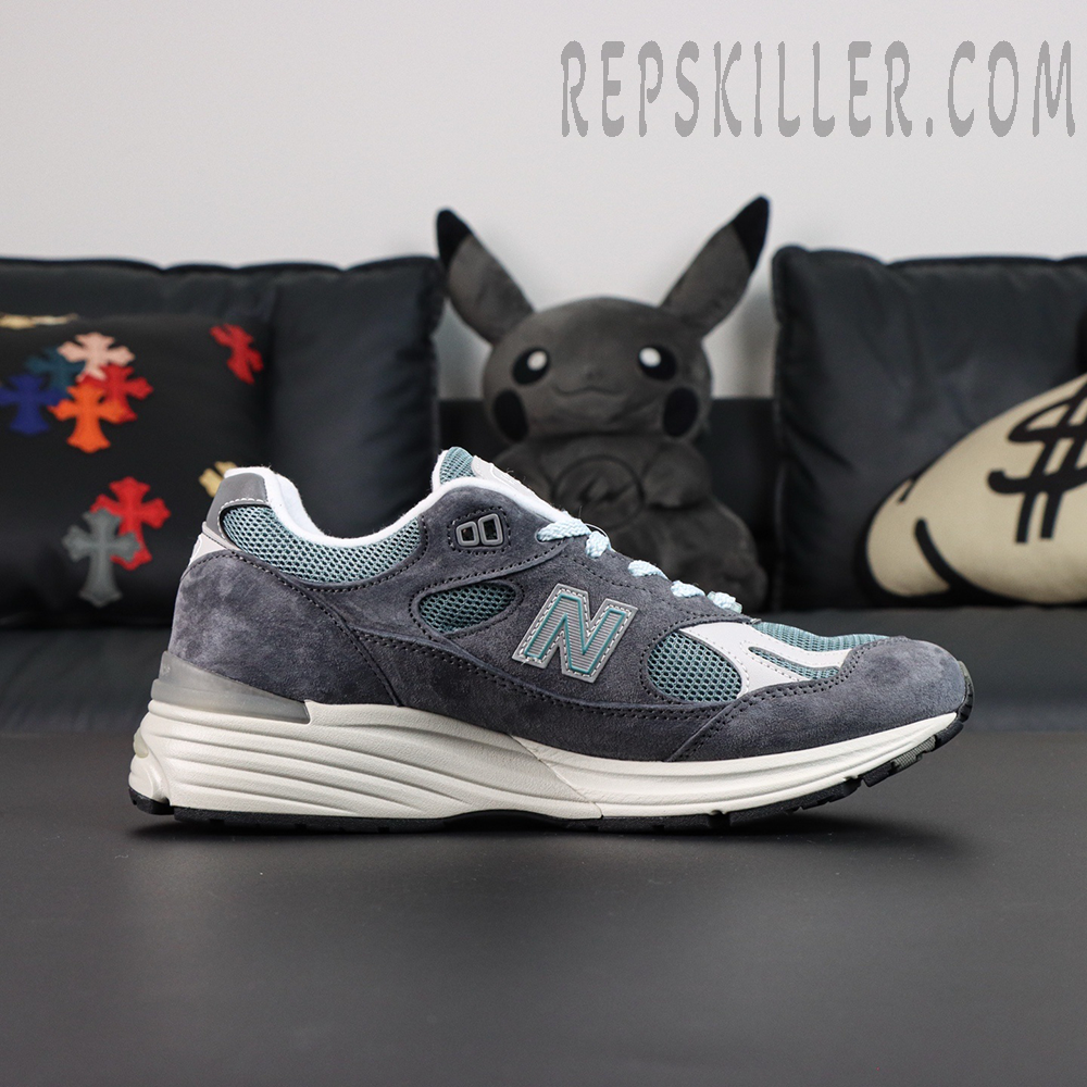 Kith x New Balance 991v2 ‘Osaka Pack’ medial side showcasing ENCAP midsole and layered mesh