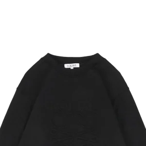 L Black Tonal Anagram Embroidered Sweatshirt