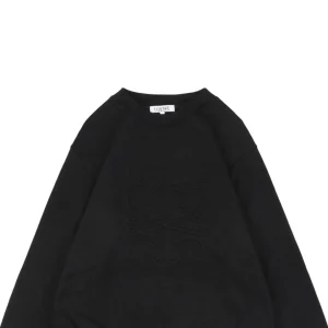 L Black Tonal Anagram Embroidered Sweatshirt
