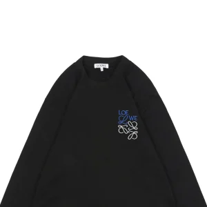 L Color-Contrast Dislocated Logo Embroidered Shirt Black