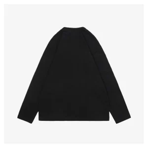 L Color-Contrast Dislocated Logo Embroidered Shirt Black