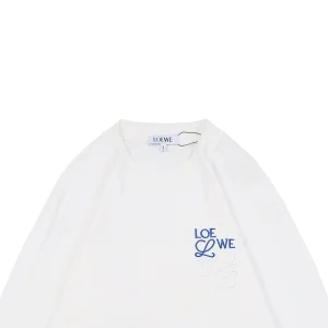 L Color-Contrast Dislocated Logo Embroidered Shirt White