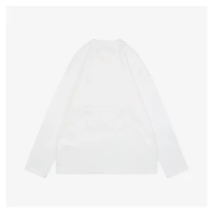 L Color-Contrast Dislocated Logo Embroidered Shirt White