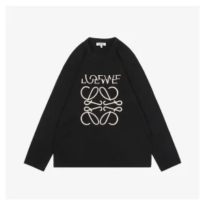 L Dislocated Logo Embroidered Shirt Black