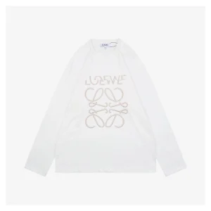 L Dislocated Logo Embroidered Shirt White
