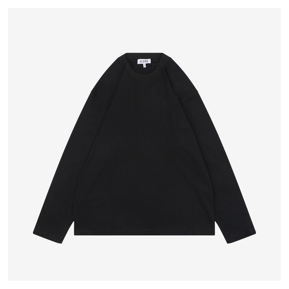 L Embroidered Anagram Pocket Shirt Black
