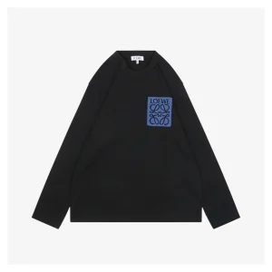 L Logo Embroidered Faux Pocket Shirt Black