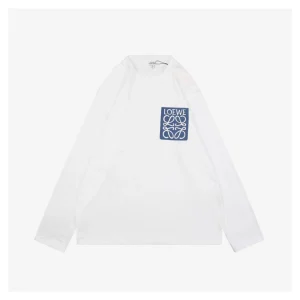 L Logo Embroidered Faux Pocket Shirt White