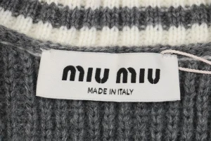 MM Grey:White Logo Trim Cardigan1.jpeg