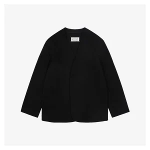 Maison Margiela Collarless Wool-Blend Suit Jacket