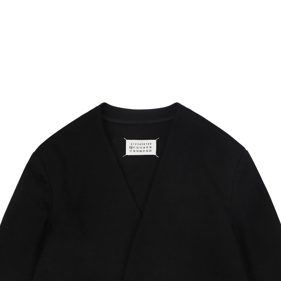 Maison Margiela Collarless Wool-Blend Suit Jacket
