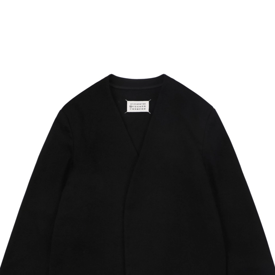 Maison Margiela Collarless Wool-Blend Suit Jacket