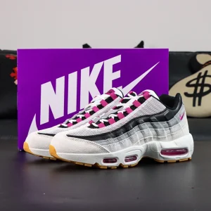 Nike SB x Air Max 95 ‘Cactus Flower’ displayed in front of special purple Nike SB shoe box.