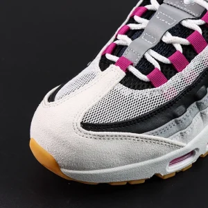 Nike SB x Air Max 95 ‘Cactus Flower’ front toe detail highlighting suede texture and stitching.