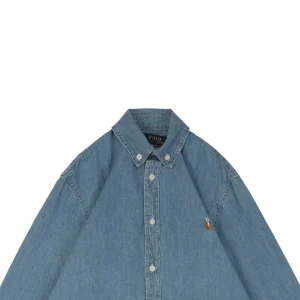 Ralph Lauren Embroidered Pony Denim Shirt - Light Blue