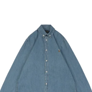 Ralph Lauren Embroidered Pony Denim Shirt - Light Blue