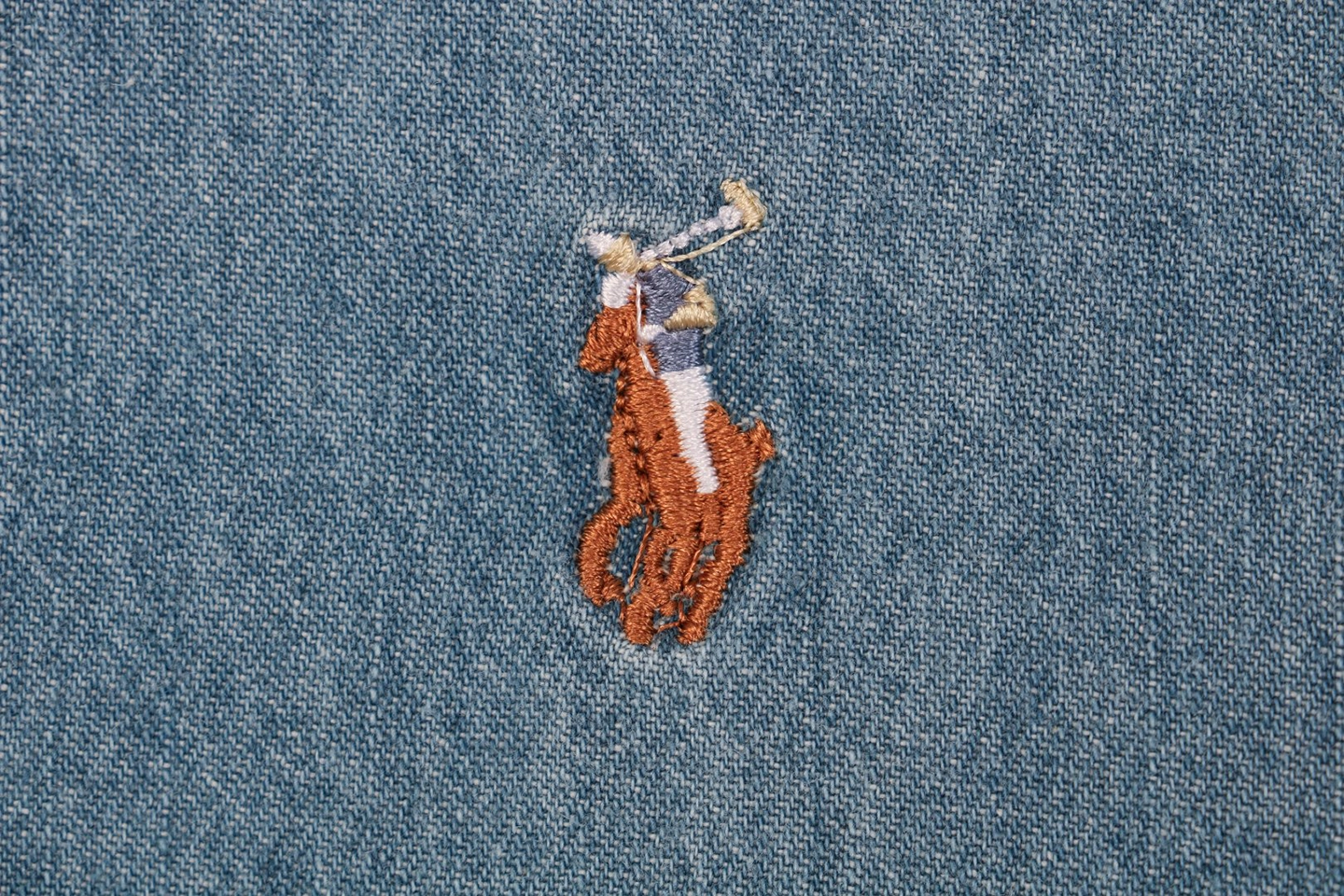Ralph Lauren Embroidered Pony Denim Shirt - Light Blue5.jpeg