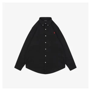 Ralph Lauren Linen Pony Logo Black Shirt