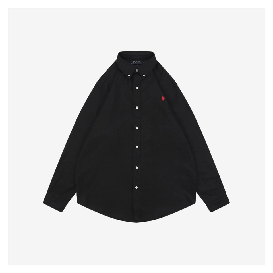 Ralph Lauren Linen Pony Logo Black Shirt
