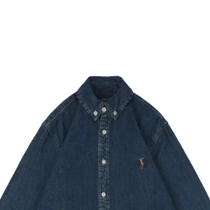 Ralph Lauren Pony Embroidered Denim Shirt - Dark Blue