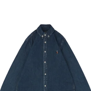 Ralph Lauren Pony Embroidered Denim Shirt - Dark Blue