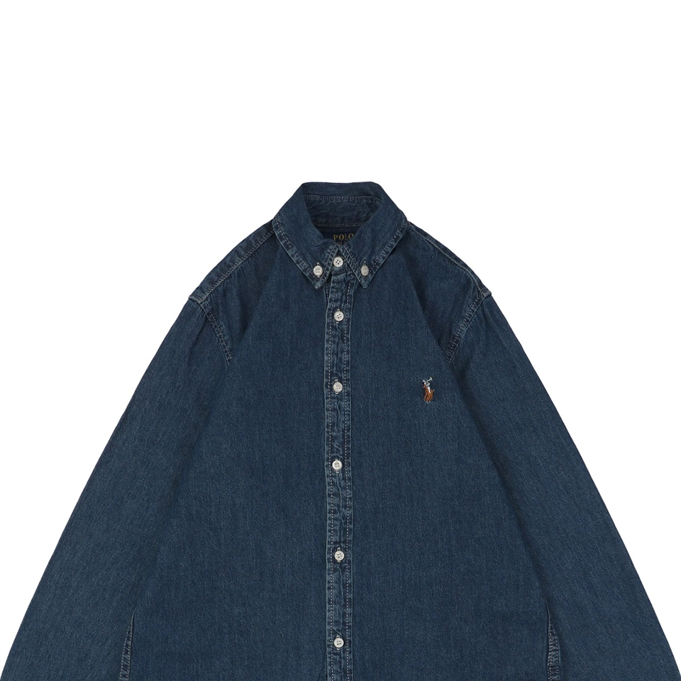 Ralph Lauren Pony Embroidered Denim Shirt - Dark Blue