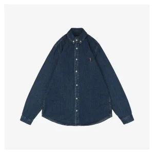 Ralph Lauren Pony Embroidered Denim Shirt - Dark Blue