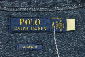 Ralph Lauren Pony Embroidered Denim Shirt - Dark Blue Logo tag