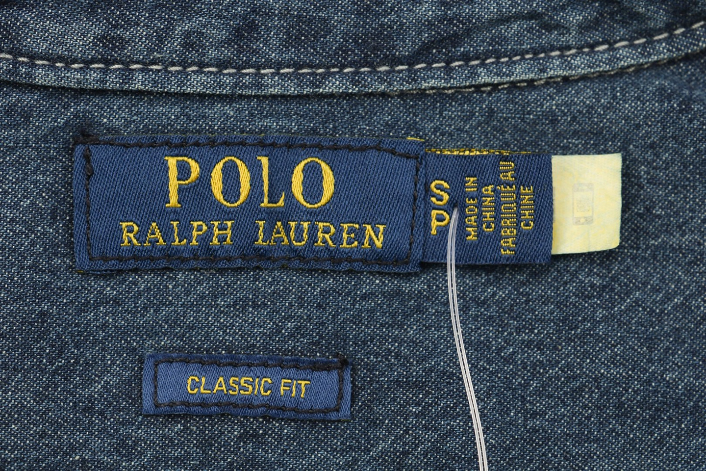Ralph Lauren Pony Embroidered Denim Shirt - Dark Blue Logo tag