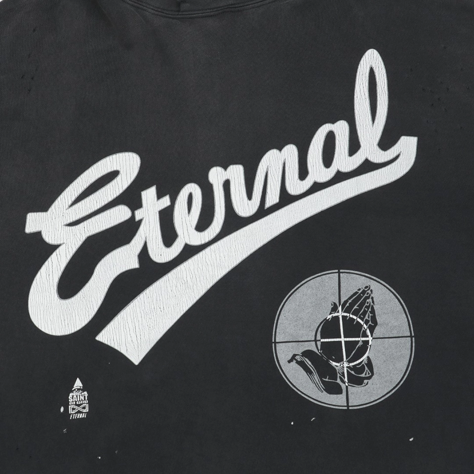 Saint Michael Crosshair Prayer Graphic Hoodie Front side Print