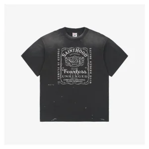 Saint Michael Whiskey Skull Graphic T-Shirt