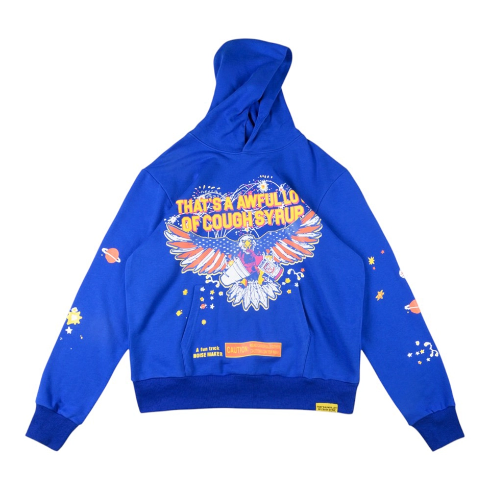That’s A Awful Lot of Cough Syrup Space Eagle Blue Hoodie