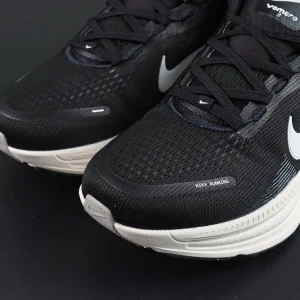 Nike Vomero 18 'Black Coconut Milk' mesh toe box and lace detail close-up