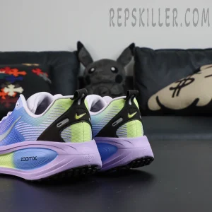 Nike Vomero 18 SE ‘Mood Ring Pack’ heel angle showing lime green support and contrast accents